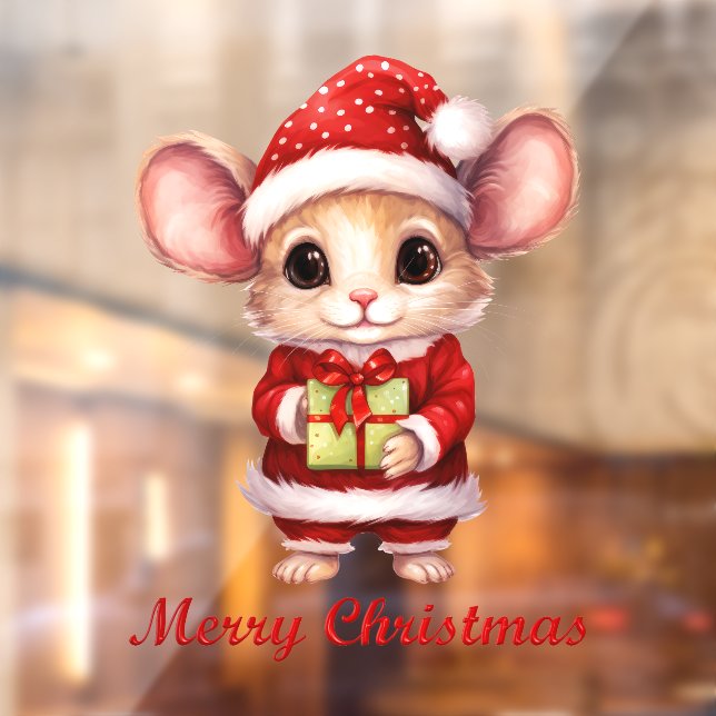 Cute Christmas Mouse Window Cling (Sheet 2)