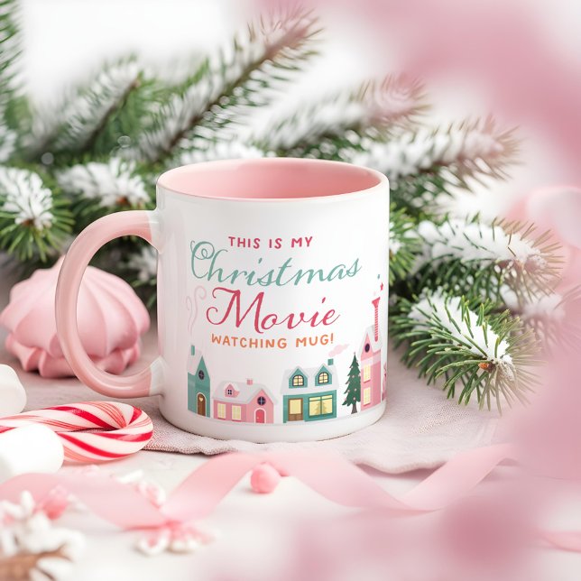 Cute Christmas Movie Watch Mug Pink Elf Workshop (Cute Christmas Movie Watch Mug Pink Elf Workshop)