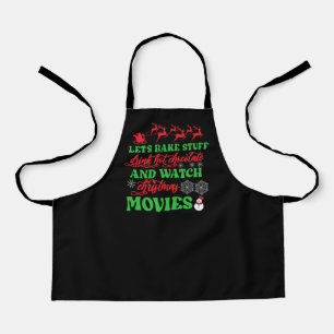 Cute Christmas movies baking word art  Apron