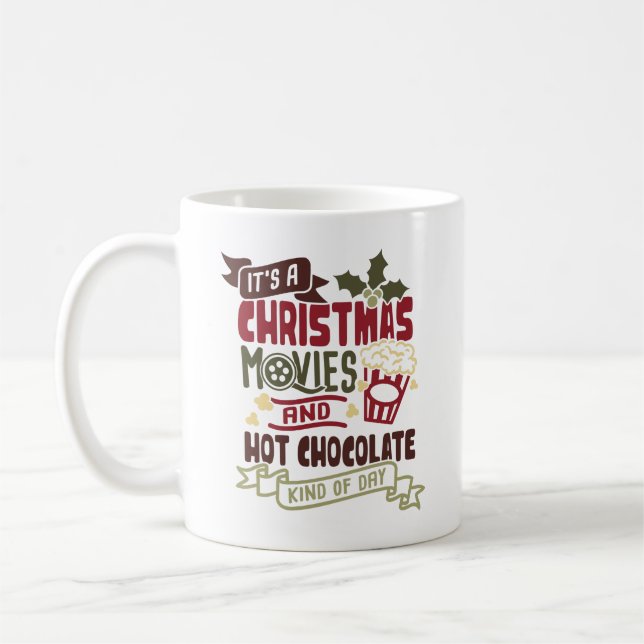 Cute Christmas Mug Watch Christmas Movies (Left)
