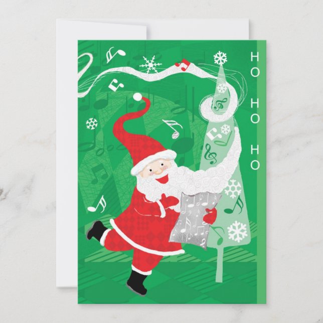 Cute Christmas, Music Santa Claus Party Invitation (Front)