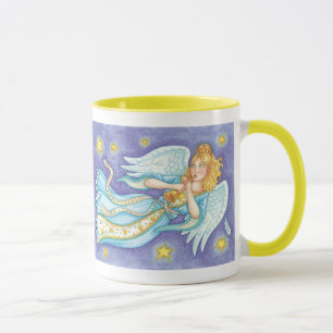 Cute Christmas, Musician Angel Playing Her Horn Mug