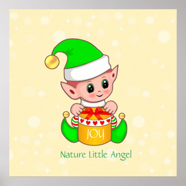 Cute Christmas Nature Angelic Elf Poster (Front)