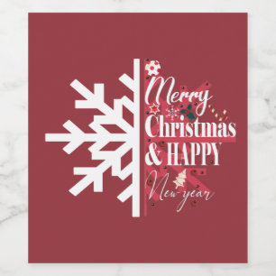 Cute Christmas new year   Wine Label