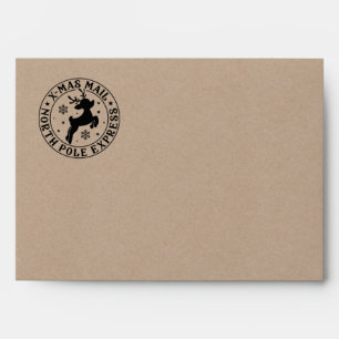 Cute Christmas North Pole Seal Reindeer Envelope