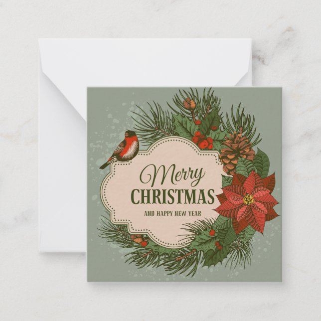 Cute Christmas Note Card (Front)