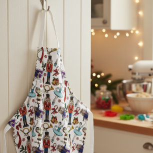 Cute Christmas Nutcracker Ballet Pattern Apron