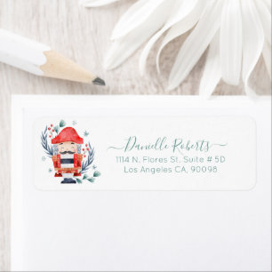 Cute Christmas nutcracker composition Label