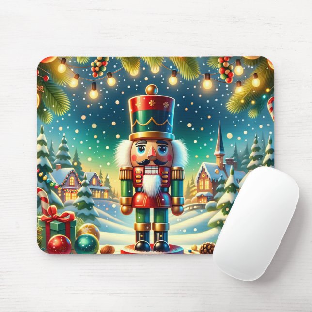 Cute Christmas Nutcracker Mouse Mat (With Mouse)