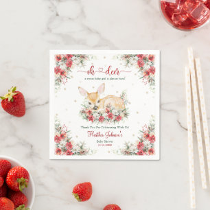 Cute Christmas Oh Deer Baby Shower  Napkin