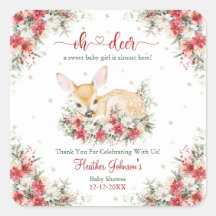 Cute Christmas Oh Deer Baby Shower