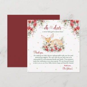 Cute Christmas Oh Deer Baby Shower Thank You Card