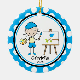 Cute Christmas Ornament Little Artist