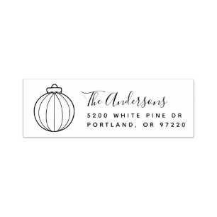 Cute Christmas Ornament Return Address Self-inking Stamp