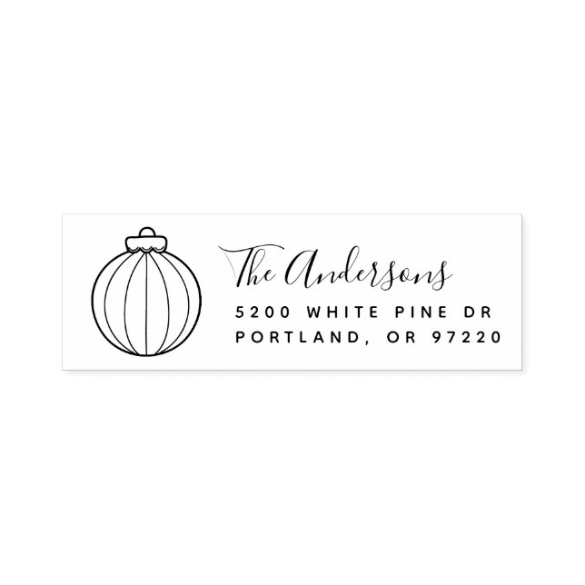 Cute Christmas Ornament Return Address Self-inking Stamp (Design)