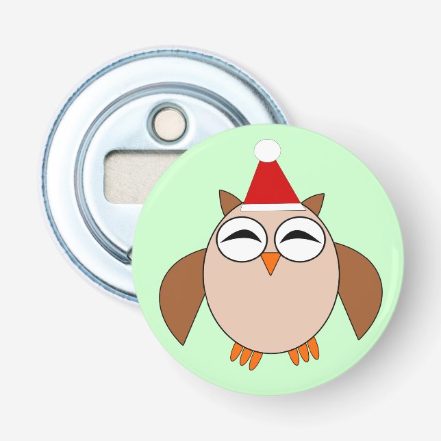 Cute Christmas Owl Bottle Opener (Front)