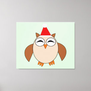 Cute Christmas Owl Canvas Print
