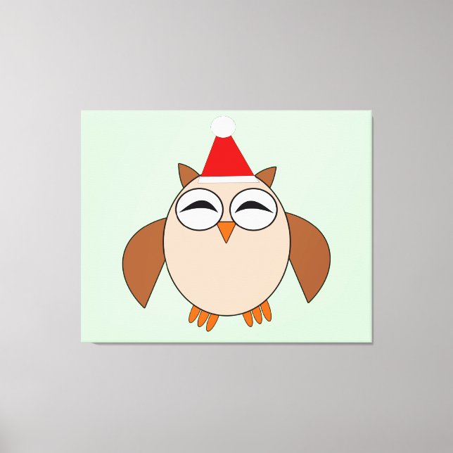 Cute Christmas Owl Canvas Print (Front)