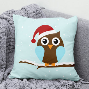 Cute Christmas Owl Cushion