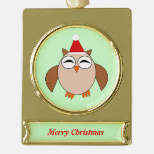 Cute Christmas Owl Customisable Ornament