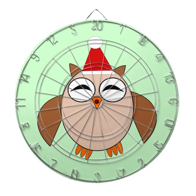 Cute Christmas Owl Dart Board (Front)