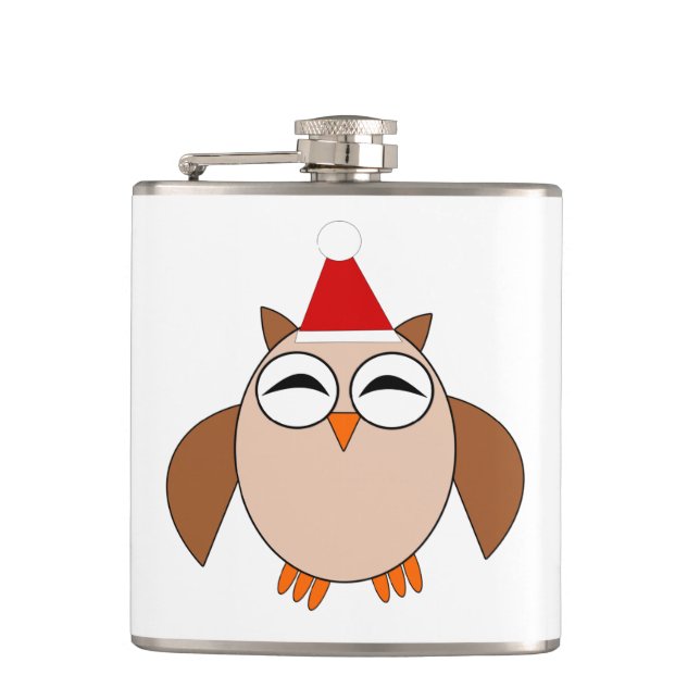 Cute Christmas Owl Flask (Front)
