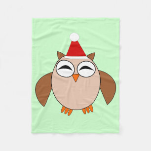 Cute Christmas Owl Fleece Blanket