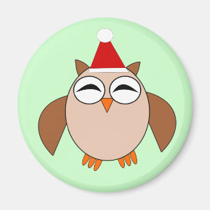 Cute Christmas Owl Magnet