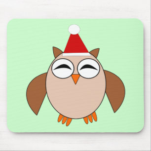 Cute Christmas Owl Mousepad