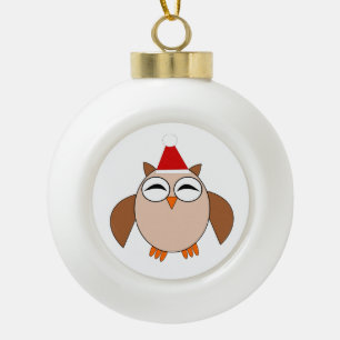 Cute Christmas Owl Ornament