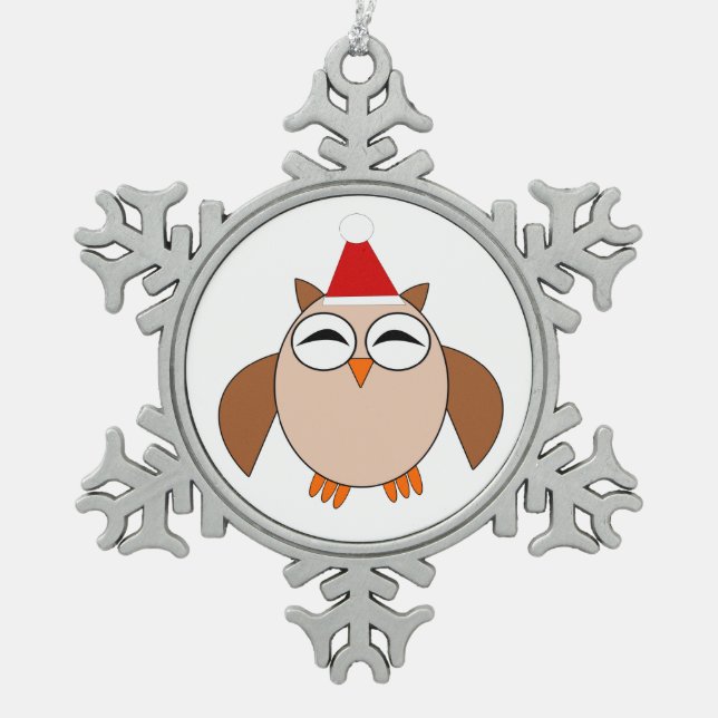 Cute Christmas Owl Ornament (Front)