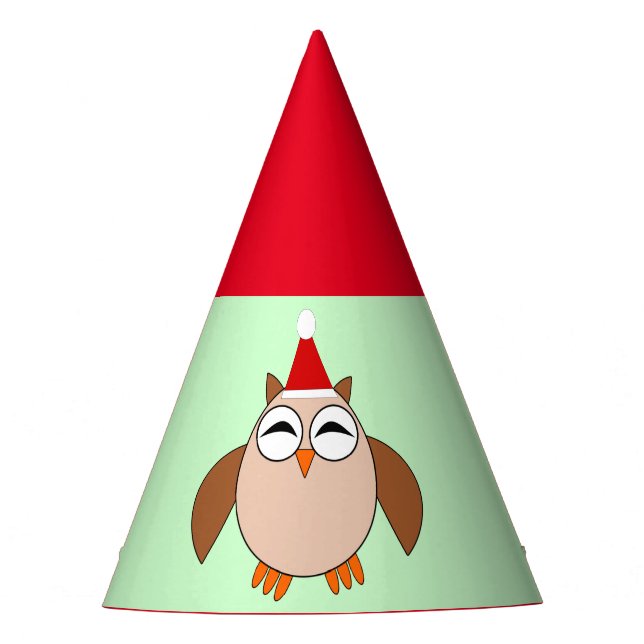 Cute Christmas Owl Party Hat (Front)