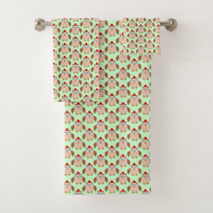 Cute Christmas Owl Patterned Towels