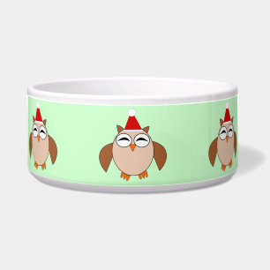 Cute Christmas Owl Pet Bowl