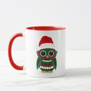 Cute Christmas Owl Plaid Cosy Festive Holiday Mug