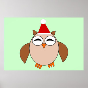 Cute Christmas Owl Poster