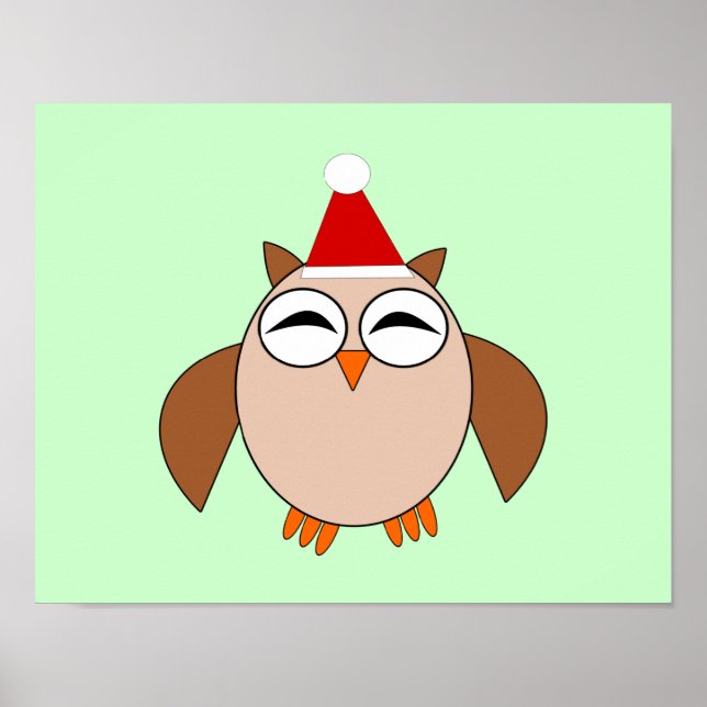 Cute Christmas Owl Poster (Front)
