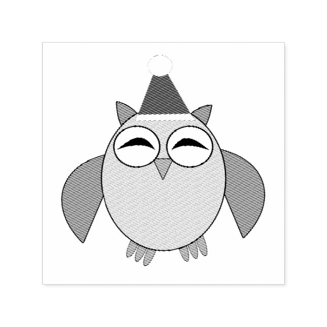 Cute Christmas Owl Self Inking Stamp (Design)