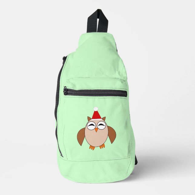 Cute Christmas Owl Sling Bag (Front)