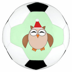 Cute Christmas Owl Soccer Ball