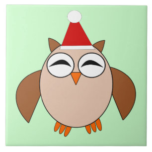 Cute Christmas Owl Tile