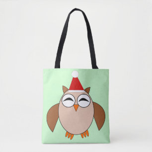 Cute Christmas Owl Tote Bag