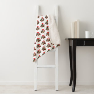 Cute Christmas Owl with Gift Baby Sherpa Blanket