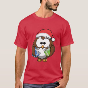 Cute Christmas Owl With Gifts T-Shirt