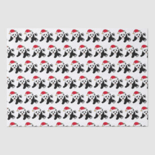 Cute Christmas Panda Bear in Santa Hat Holiday Tissue Paper