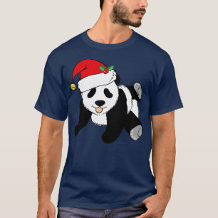 Cute Christmas Panda Bear Santa T-Shirt