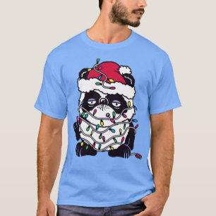 Cute Christmas Panda Wrapped in Christmas Lights T-Shirt