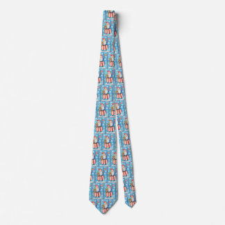 Cute Christmas, Patriotic Santa Claus with Flag Tie