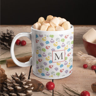 Cute Christmas pattern and monogram Coffee Mug