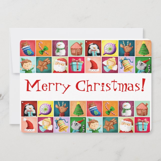 Cute Christmas Pattern Card (Front)